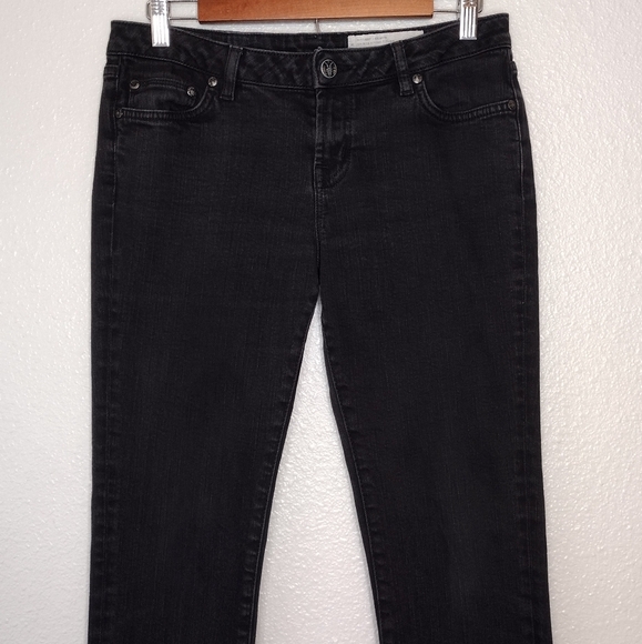 All Saints Spitalfields Women's Black Denim Pipe Skinny Low Rise Jeans Sz 30/32 - Picture 3 of 16